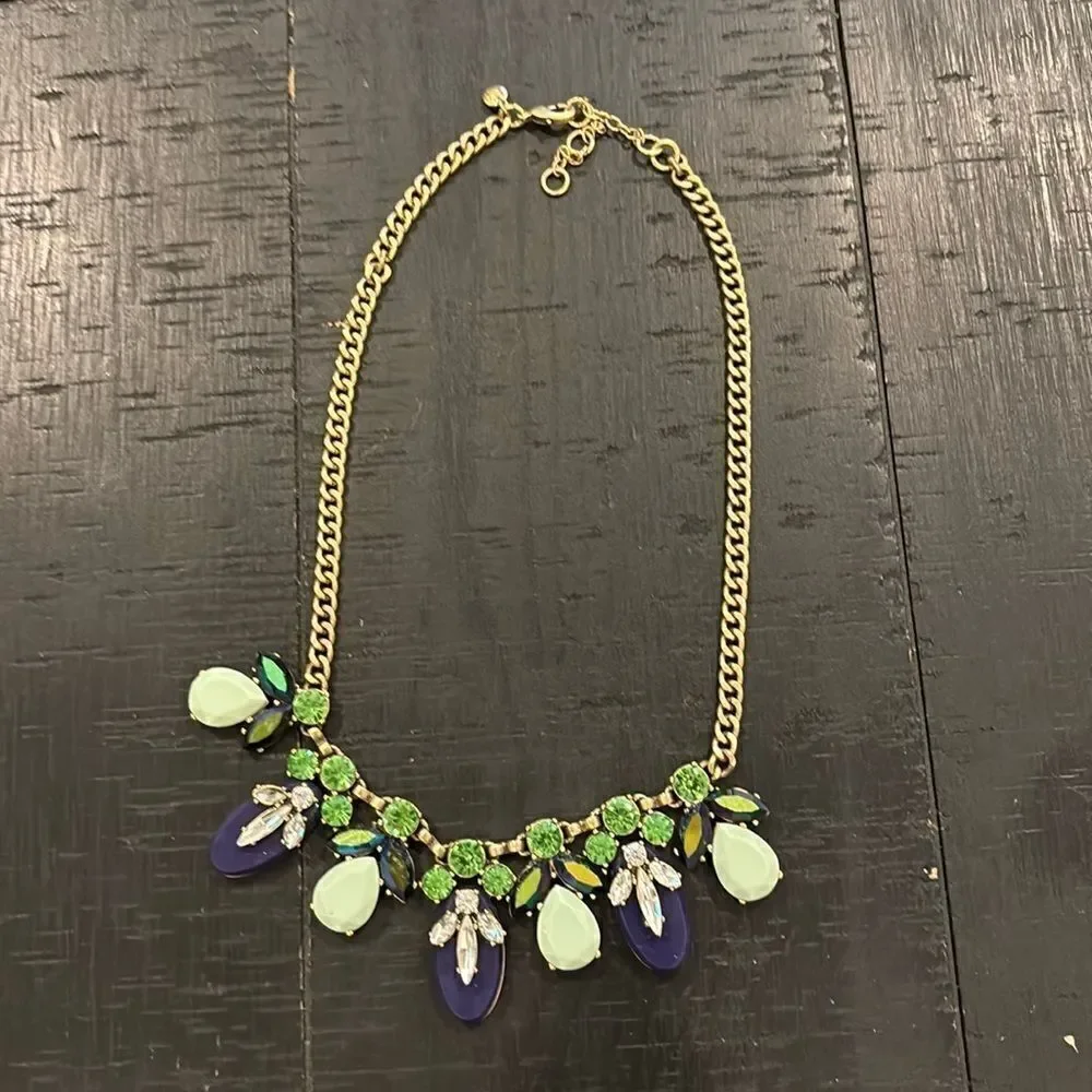 J. Crew Colorful Rhinestone Statement Necklace​​​​​